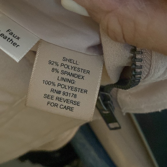 Cute pink suede- like biker style jacket. 20" long. Hand washable - Picture 5 of 6